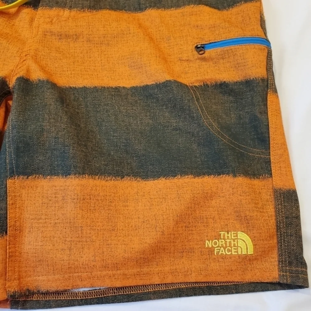 The North Face Board Shorts Men's Size 36‎ Orange and Green Stripe
